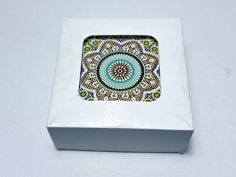 Exotic Moroccan Tile Coasters Colorful Ceramic Set of 6 for Stylish Table Protection