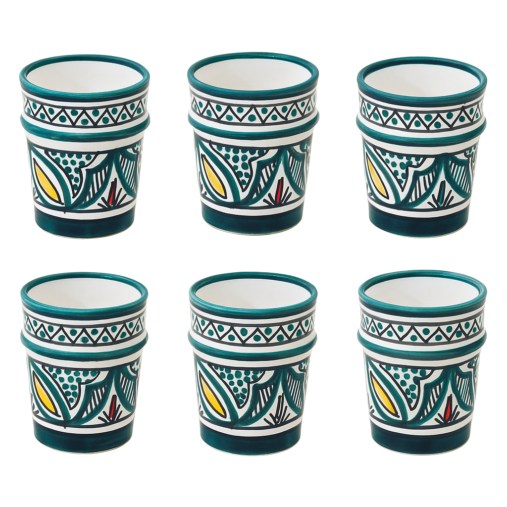 6 Traditional Moroccan handcrafted glasses