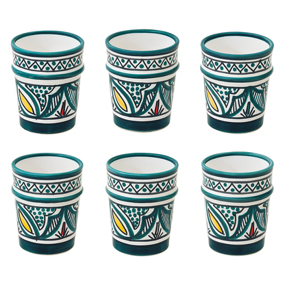 6 Traditional Moroccan handcrafted glasses