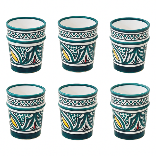 6 Traditional Moroccan handcrafted glasses