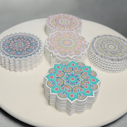 Exotic Moroccan Tile Coasters Colorful Ceramic Set of 6 for Stylish Table Protection