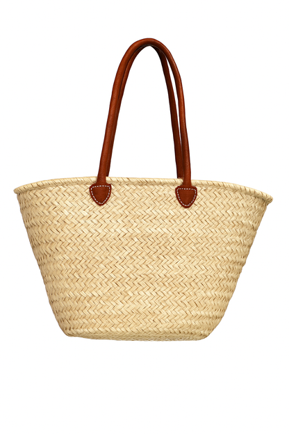 Handwoven Straw Market Basket – Perfect for the Beach or Market