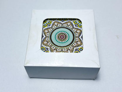 Exotic Moroccan Tile Coasters Colorful Ceramic Set of 6 for Stylish Table Protection